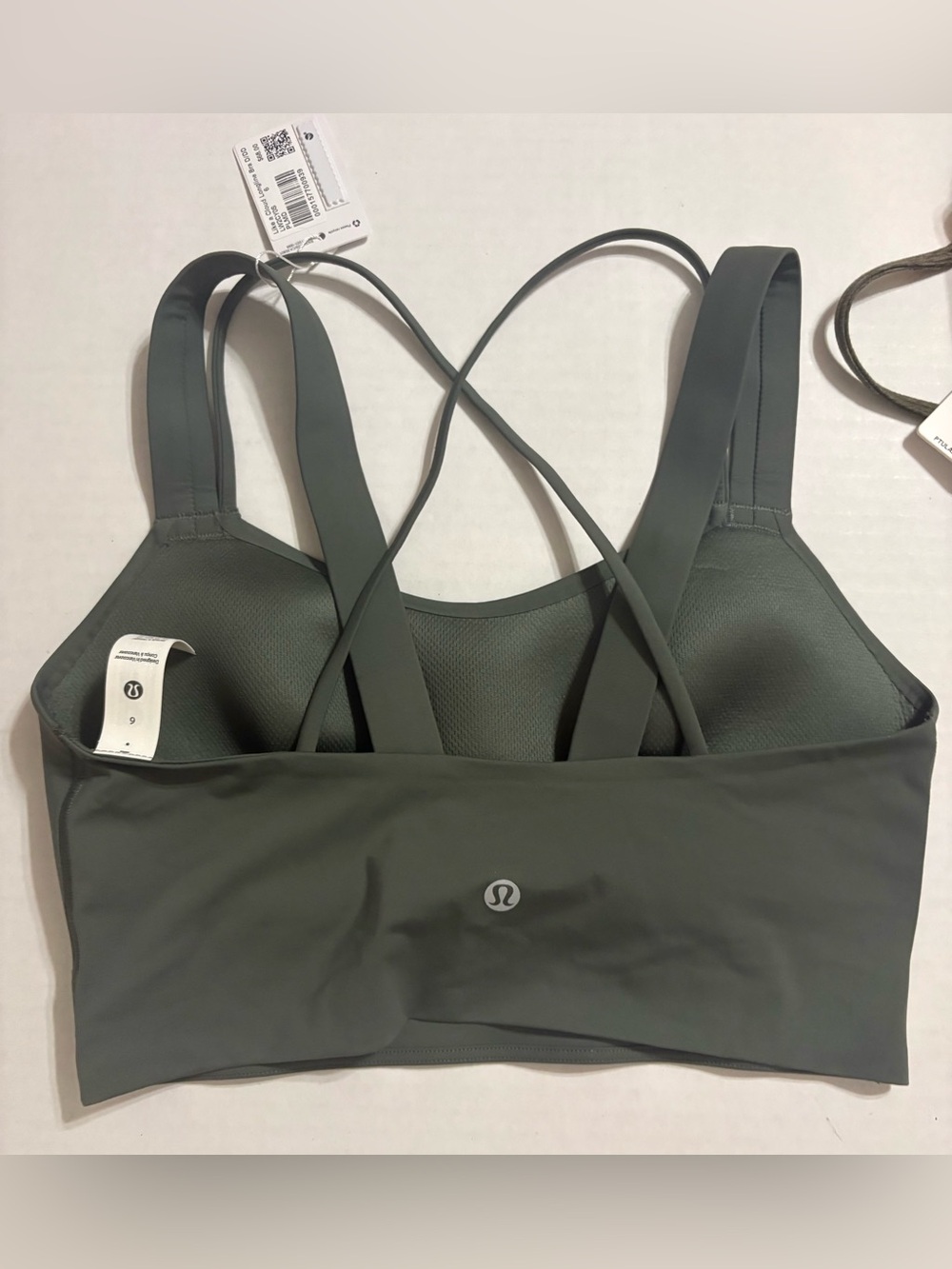 NWT lululemon like a cloud bra palm Deco dark green sz 6 longline $68 d/dd